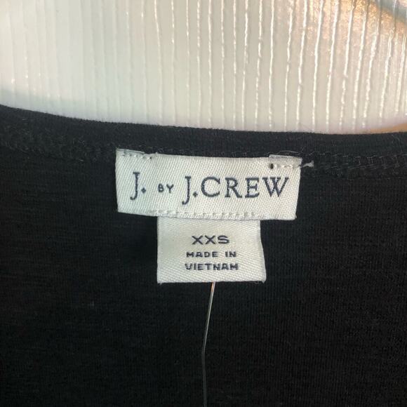 NWT J. Crew Factory Black Ponte Wrap Tie Waist Dress Sleeveless V-Neck - XXS - Picture 4 of 12